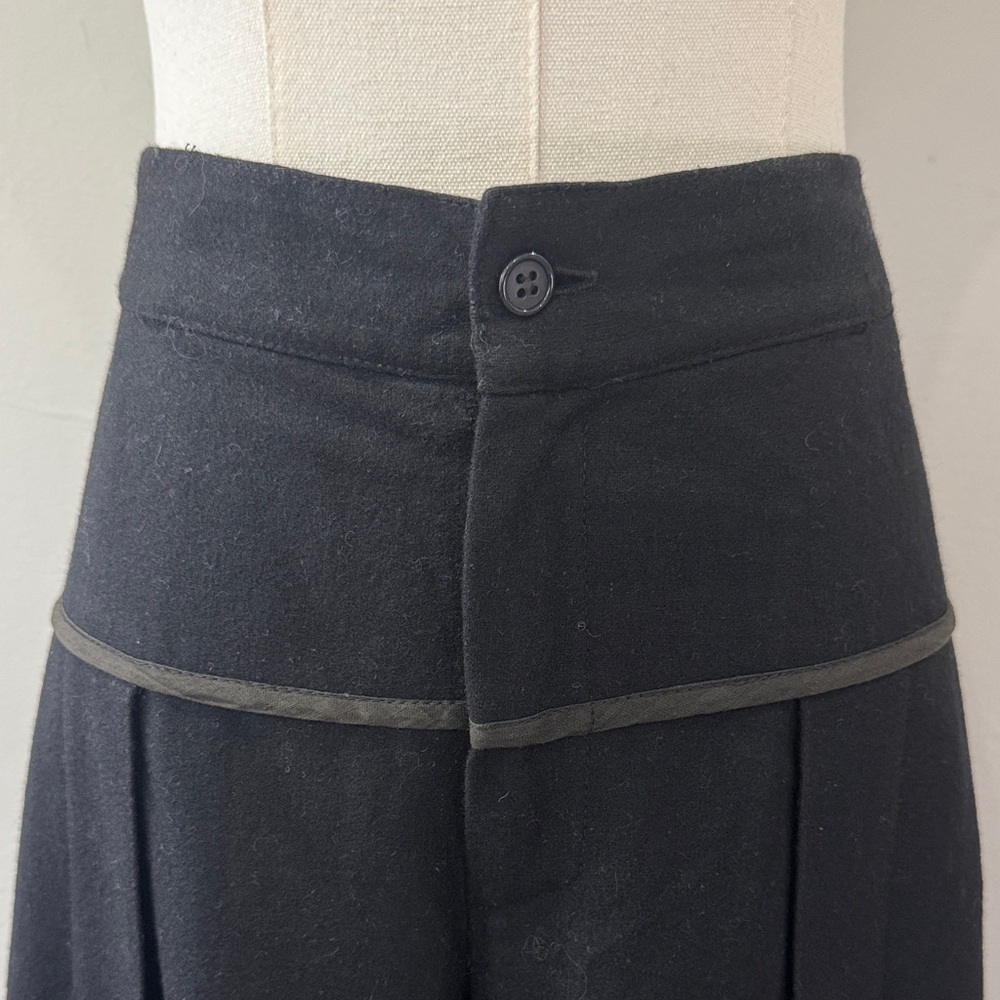 Vintage Clara Collins Paris Wool Wide Leg Pleated Pants | Y2K Paris Fashion - Picture 6 of 10